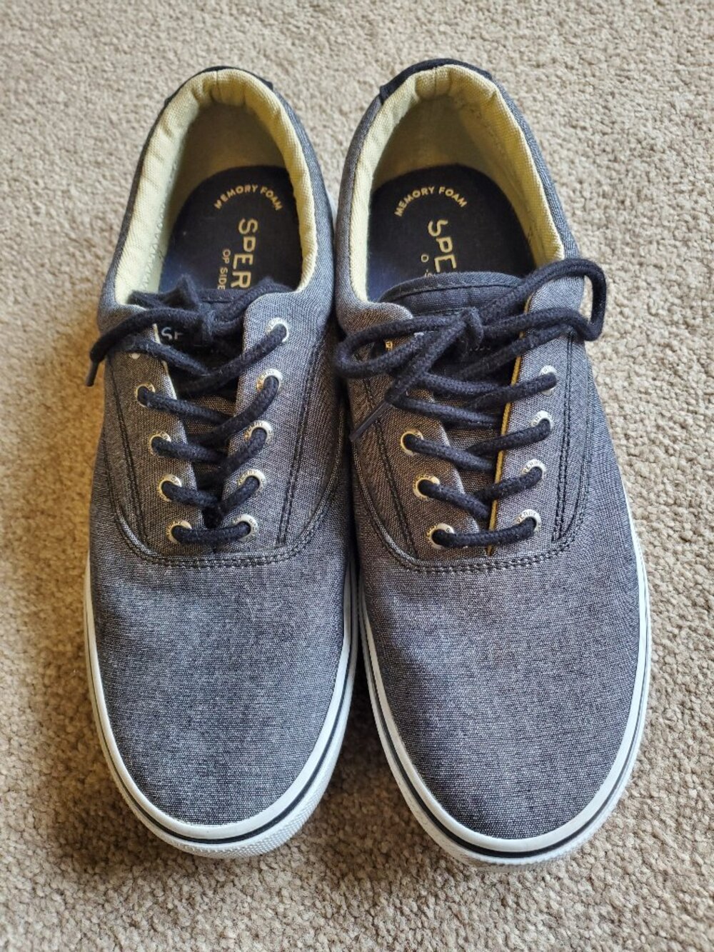 SPERRY Top‑Sider Grey Canvas Boat Shoes Men’s 10
